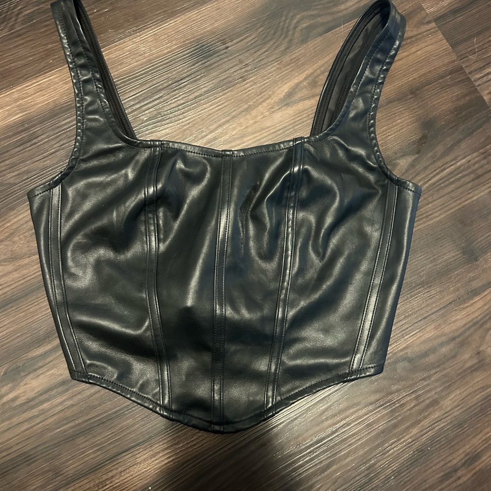 Sincerely Jules Black Faux Leather Top